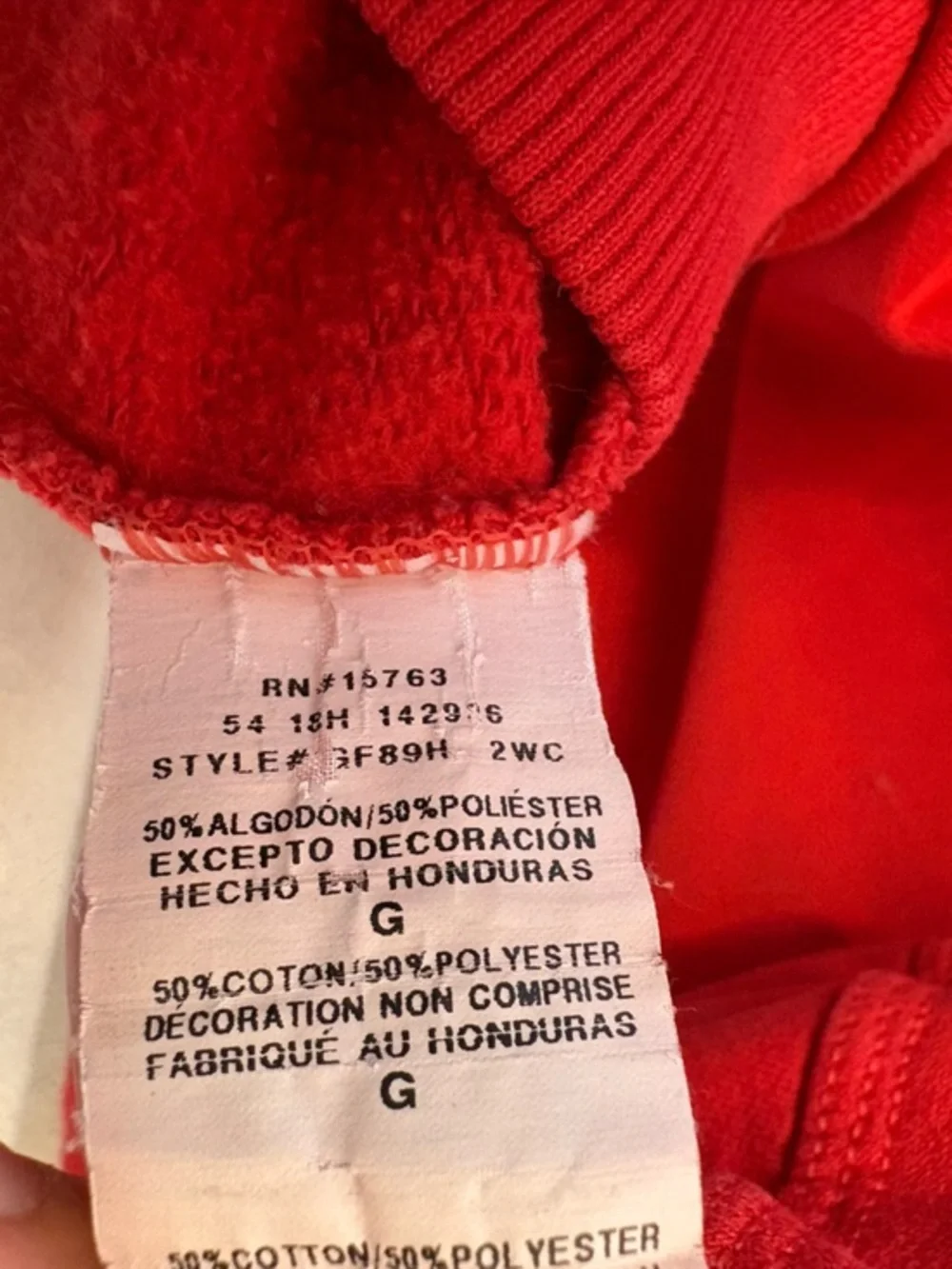 Champion Red Logo Hoodie Sweatshirt Size Large Cotton - Picture 12 of 13